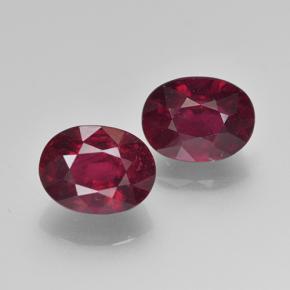 Темно-красный Рубин Камень - 2.2ct Фасетный Овал (ID: 501800)