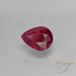 0.42 ct Red Ruby Stone, Natural Ruby in Pear Facet Shape for Sale