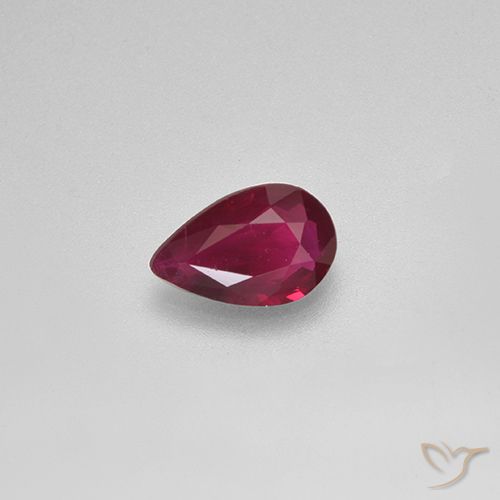 0.43 ct Red Ruby Gemstone, Ruby Gem in Pear Facet Shape for Sale.