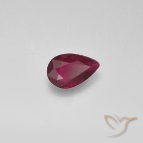 0.43 ct Red Ruby Stone, Natural Ruby in Pear Facet Shape for Sale