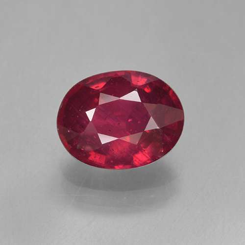Deep Red Ruby Gem - 1.8ct Oval Facet (ID: 501893)