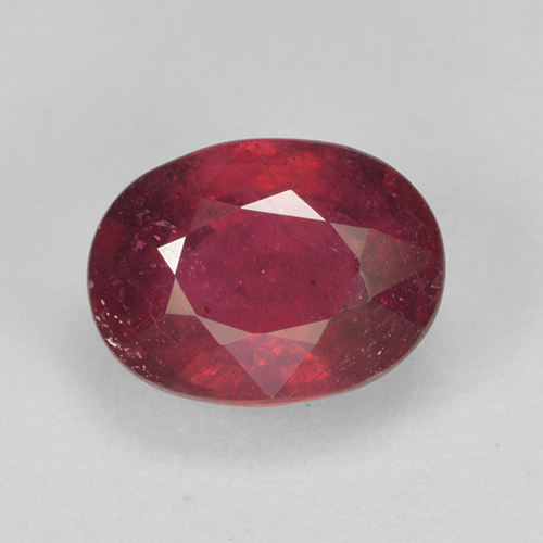 Wine Red Ruby Gem - 1.9ct Oval Facet (ID: 501959)