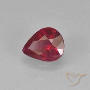 0.35 ct Red Ruby Stone, Natural Ruby in Pear Facet Shape for Sale