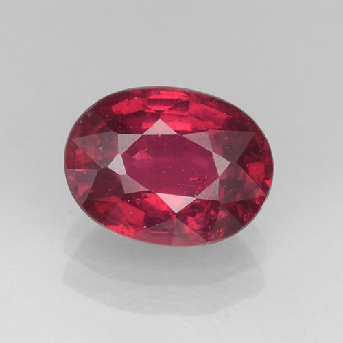 Deep Reddish Pink Ruby Gem - 1.8ct Oval Facet (ID: 502033)