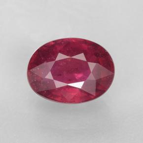 Medium-Dark Red Рубин Камень - 1.5ct Фасетный Овал (ID: 502037)