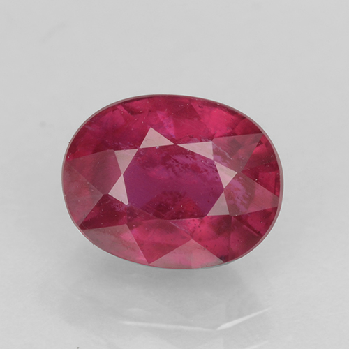 Medium-Dark Red Ruby Gem - 2ct Oval Facet (ID: 502039)