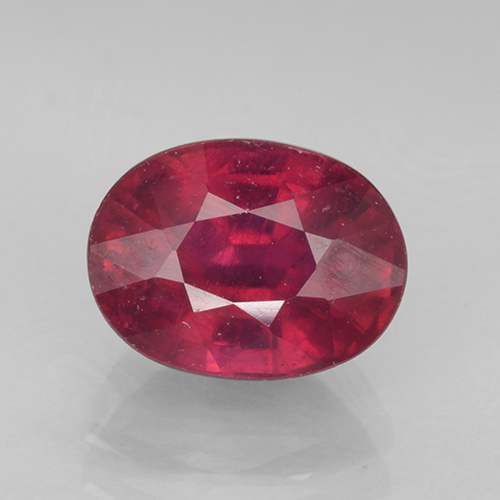 Medium-Dark Red Рубин Камень - 1.9ct Фасетный Овал (ID: 502043)
