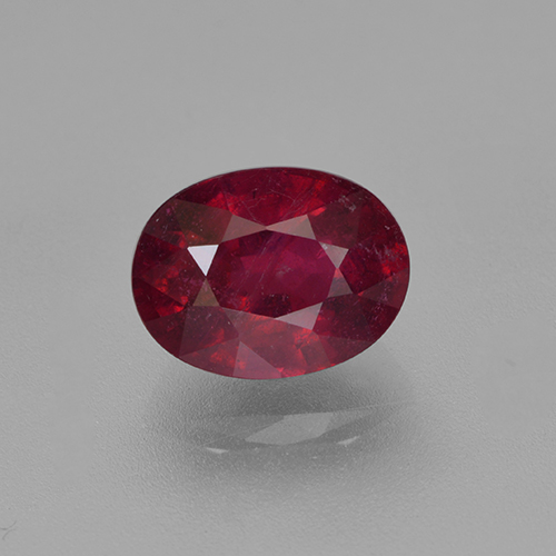 Wine Red Ruby Gem - 1.9ct Oval Facet (ID: 502631)