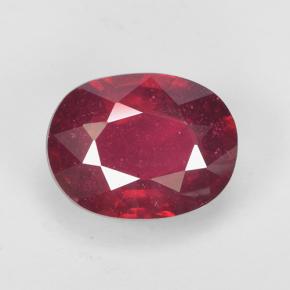 Medium Red Ruby Gem - 1.8ct Oval Facet (ID: 502634)