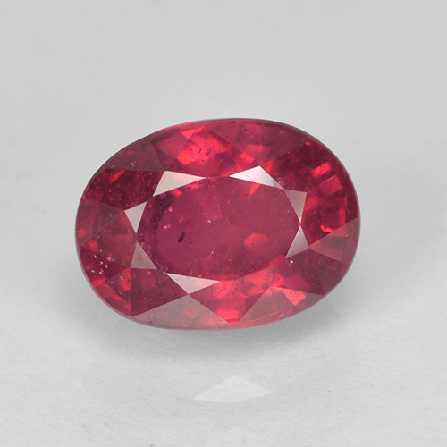 Deep Reddish Pink Ruby Gem - 2ct Oval Facet (ID: 502639)