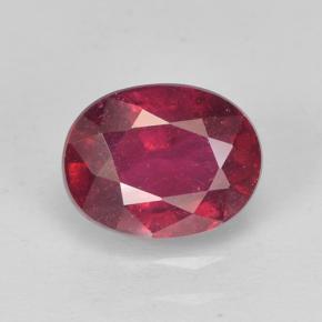 Medium-Dark Red Ruby Gem - 1.8ct Oval Facet (ID: 502650)