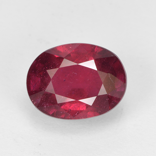 Medium Red Ruby Gem - 2ct Oval Facet (ID: 502657)