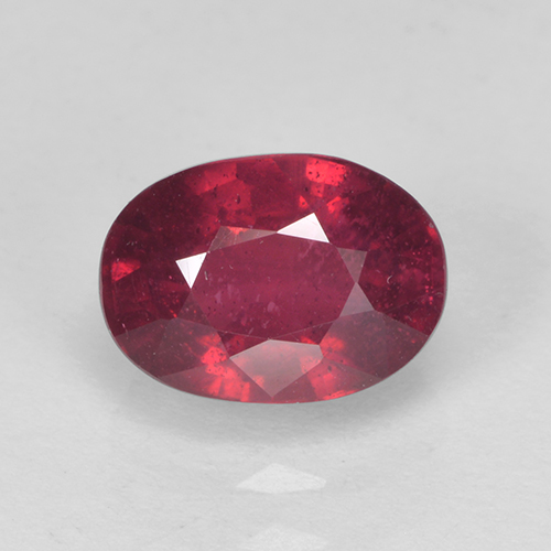 Medium Red Ruby Gem - 2ct Oval Facet (ID: 502664)