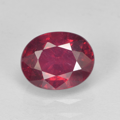 Medium-Dark Red Ruby Gem - 1.9ct Oval Facet (ID: 502665)