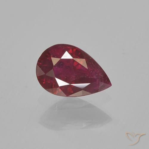 Rouge moyen Rubis gemme - 0.5ct Poire facette (ID: 503016)