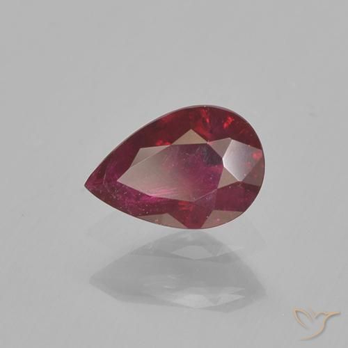 0.52 ct Red Ruby Stone, Natural Ruby in Pear Facet Shape for Sale