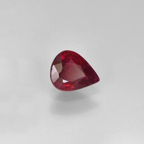 0.35 ct Red Ruby Stone, Natural Ruby in Pear Facet Shape for Sale