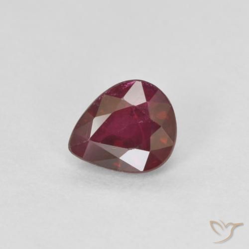 0.43 ct Red Ruby Stone, Natural Ruby in Pear Facet Shape for Sale