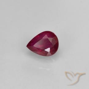 0.38 ct Red Ruby Stone, Natural Ruby in Pear Facet Shape for Sale
