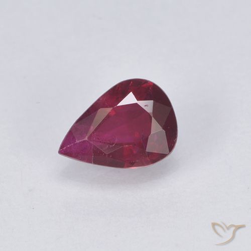 0.30 ct Red Ruby Gemstone, Ruby Gem in Pear Facet Shape for Sale.