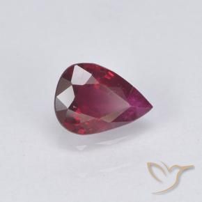 0.30 ct Red Ruby Stone, Natural Ruby in Pear Facet Shape for Sale