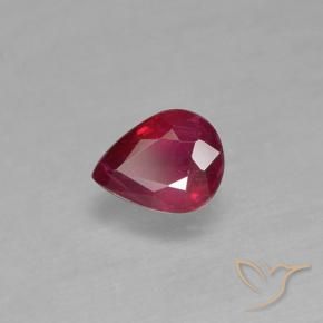 0.38 ct Red Ruby Stone, Natural Ruby in Pear Facet Shape for Sale