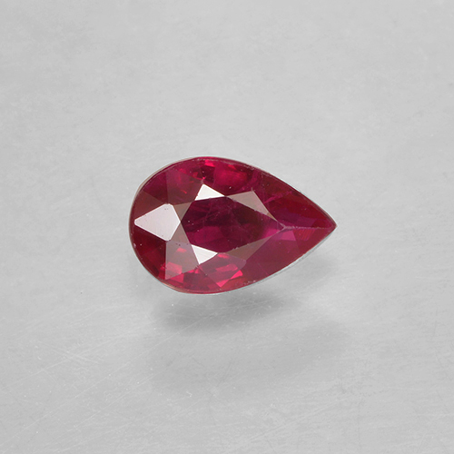 Medium-Dark Red Ruby Gem - 0.5ct Pear Facet (ID: 503033)