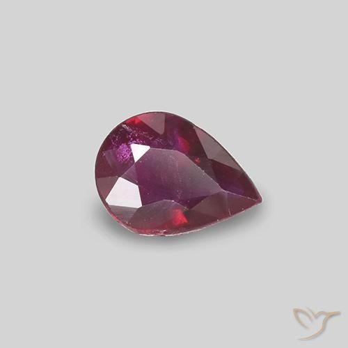 0.31 ct Red Ruby Stone, Natural Ruby in Pear Facet Shape for Sale