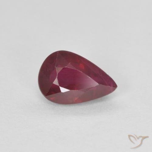 Medium-Dark Red Ruby Gem - 0.5ct Pear Facet (ID: 503035)