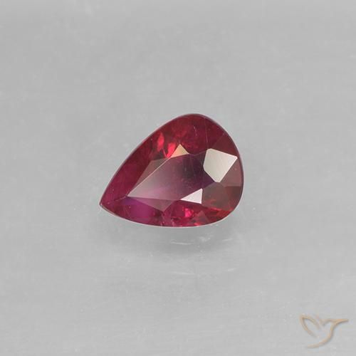 0.31 ct Red Ruby Stone, Natural Ruby in Pear Facet Shape for Sale