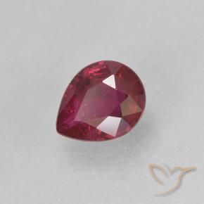 0.40 ct Red Ruby Stone, Natural Ruby in Pear Facet Shape for Sale