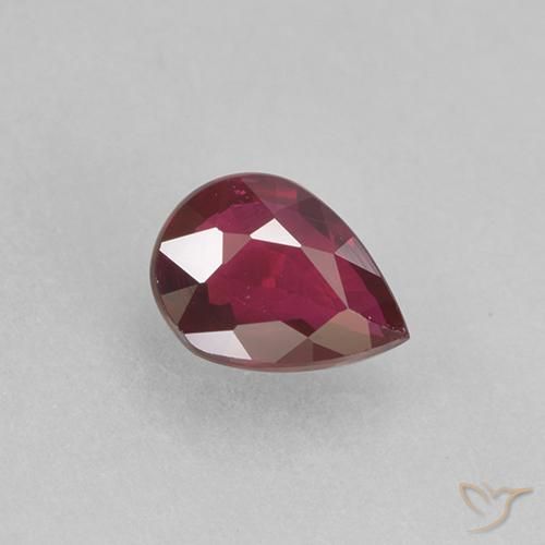0.31ct Natural Deep Red Ruby, Pear Shape, VS-SI