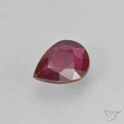 0.31 ct Red Ruby Stone, Natural Ruby in Pear Facet Shape for Sale