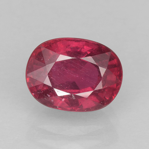 Medium-Dark Red Ruby Gem - 2.2ct Oval Facet (ID: 503073)