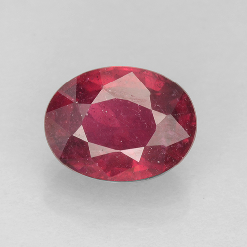 Rose rougeâtre profond Rubis gemme - 1.8ct Ovale facette (ID: 503079)