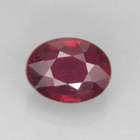Medium Red Рубин Камень - 1.7ct Фасетный Овал (ID: 503080)