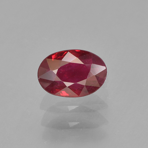 Medium Red Ruby Gem - 0.7ct Oval Facet (ID: 503461)