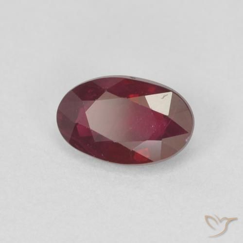 0.60 ct Red Ruby Stone, Natural Ruby in Oval Facet Shape for Sale