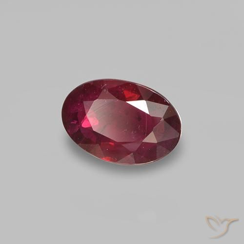 0.49 ct Red Ruby Stone, Natural Ruby in Oval Facet Shape for Sale