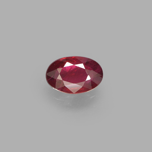 Bright Red Ruby Gem - 0.5ct Oval Facet (ID: 503600)
