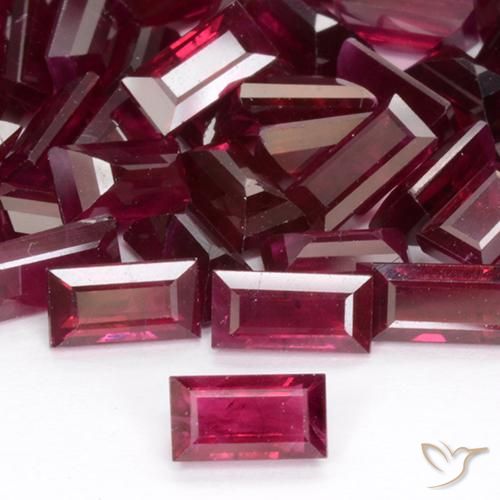 0.52 ct Baguette Cut Ruby, 5 x 2.7 mm From Myanmar, Photo A