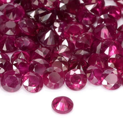 Ruby Gemstone in 3 mm (calibrated) Size for Sale, Ruby Stone in Purple-Red Color