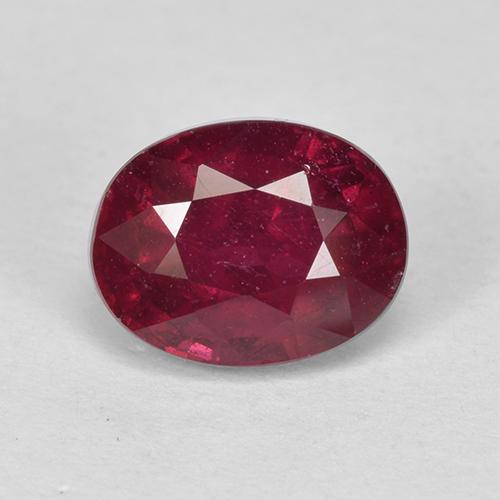 Deep Red Ruby Gem - 2.1ct Oval Facet (ID: 512431)