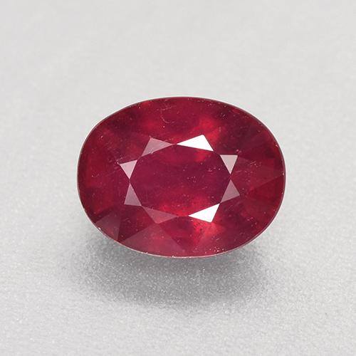Medium-Dark Red Ruby Gem - 2ct Oval Facet (ID: 513075)