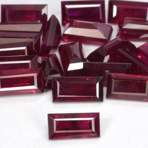 0.31 ct Red Ruby Gemstone, Ruby Gem in Baguette Step Cut Shape for Sale.