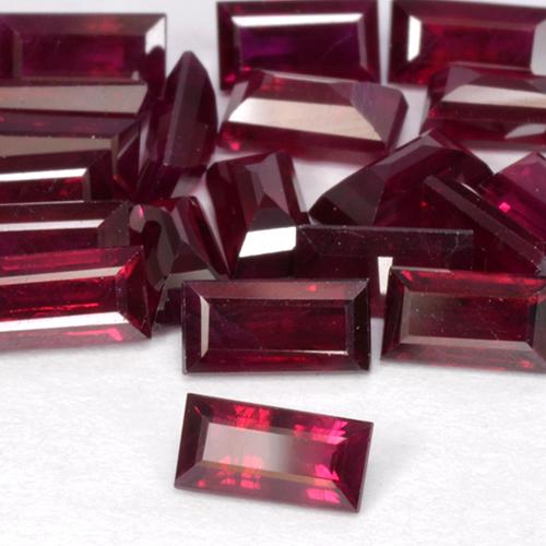0.31 ct Red Ruby Stone, Natural Ruby in Baguette Step Cut Shape for Sale