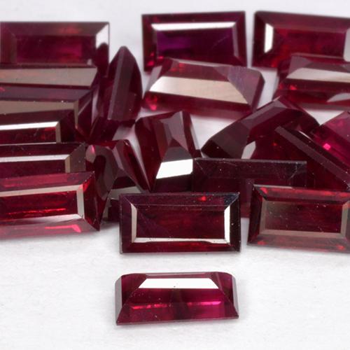 14X12 MM BAGUETTE CUT MAN MADE RUBY  AAA GRADE FLAT TOP WITH HOLE 