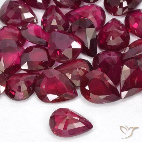 Ruby Gemstones in 5 x 4 mm (calibrated) Size for Sale, Ruby Stones in Medium Red Color