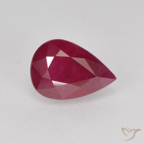1.17 ct Pear Cut Ruby, 7.2 x 5 mm From Myanmar, Photo A