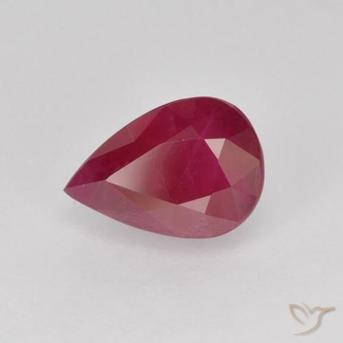 1.17 ct Red Ruby Stone, Natural Ruby in Pear Facet Shape for Sale